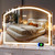 Hasipu 40" x30” Arch Vanity Mirror with LED Lights - Makeup Mirror with 10X Magnification, USB Charging Port & 3 Dimmable Color Modes