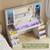Modern Makeup Vanity Desk with Lighted Mirror, RGB Light & Outlet, White