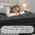 Queen Size 12 Inch Hybrid Mattress in a Box. Medium Firm Black and Gray Fabric Cover with Pocket Spring and Memory Foam Breathable Supportive Cool Sleep for Back Side Stomach Sleepers