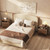 23.6" Full Curved Nightstands Set of 2 with Charging Station, Walnut