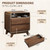 23.6" Full Curved Nightstands Set of 2 with Charging Station, Walnut