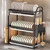 UXUGHGHTI 2 Tier Dish Drying Rack with Drain Tray & Cutlery Holder, Black(3 Tier,42cm/16.5in)