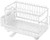 UXUGHGHTI TwoTier Dish Drying Rack with Drain Spout & Utensil Holder, White