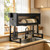 LCNDKF Over Sink Dish Drying Rack, 21.65" Enclosed Cabinet, Black