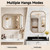 Sangni 39"x29" Gold Scalloped Mirror for Bathroom, Rust-Proof Metal Frame