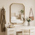 Sangni 39"x29" Gold Scalloped Mirror for Bathroom, Rust-Proof Metal Frame