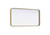 ARS Concepts Solene 18"x36" Rectangle Wall Mirror, Hangs Horizontal or Vertical, Bathroom Vanity Mirror, Brass-Tone Painted Finish