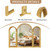 BAODANFU Trifold Vanity Mirrors, 3 Way Mirror with Natural Wood Frame Bathroom, Three Sided Arch Makeup Mirrors for Bedroom, Dressing Room, Braiding Hair, 360° Adjustable, Tabletop & Wall Mount