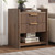 Decofy 25.9" Fluted Nightstand with Charging Station, Large Bedside Table with 2 Storage Drawers and Metal Handle, Modern End Table for Bedroom, Home Office (Walnut)