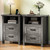 Decofy Farmhouse Nightstand Set of 2 with Charging Station, 2 Drawers