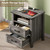Decofy Farmhouse Nightstand Set of 2 with Charging Station, 2 Drawers