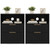 Nightstands Set of 2, Fluted Nightstand with 2 Drawers, Black & Narrow