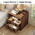 AMERLIFE Fluted Nightstands Set 2 with Storage Drawers & Open Shelf, Walnut