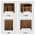 AMERLIFE Fluted Nightstands Set 2 with Storage Drawers & Open Shelf, Walnut