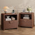OneBlis 23" Wide Fluted Nightstands Set of 2 with Charging Station, Wood Bedside Tables with Drawer and Open Compartment, Mid Century End Tables for Bedroom, Home Office