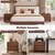Nightstand Set of 2, 19.7” Night Stand with 2 Large Storage Drawers, Walnut