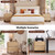19.7” Nightstand with 2 Large Drawers, Side Table with Storage, Natural