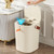 Smart Touchless 20L Motion Sensor Trash Can - Cream Color Automatic Waste Bin with Lid for Bathroom, Kitchen & Office - Hygienic, Hands-Free Garbage Container