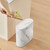 Marble Wood Pattern Trash Can with Lid – Small Narrow Wastebasket for Kitchen, Living Room, Office & Desktop – Stylish Garbage Bin for Home Use