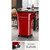 NUALLY Plastic Trash Can with Lid and Wheels for Kitchen, Large Garbage Bin