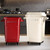 NUALLY Plastic Trash Can with Lid and Wheels for Kitchen, Large Garbage Bin