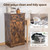 TDLEAYYD 13 Gallons Tilt Out Trash Cabinet with Dog Bowl, Kitchen Trash Can Cabinet with Drawer Garbage Recycling Cabinet Pet Proof Trash Cabinet for Kitchen (Brown)