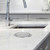 Embedded round Trash Can with Lid, Stainless Steel Countertop Kitchen Bin