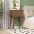 Akxomel Small Nightstand Set 2 Fluted Wooden Nightstands Wood Legs Walnut