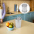 Stainless Steel Countertop Trash Bin Swing Lid Built-in Kitchen Waste Can