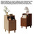 Narrow Nightstand Set of 2,11.8" Fluted Bedside Table Set of 2, Slim Side End Table with 2 Drawers, Wooden Bedside Table, Mid Century Modern Night Stand for Bedroom Livingroom Sofa Office