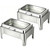 RCJCQSR 2 Pack Utensils Food Warmers, 9QT Roll-Top & Glass Lid, Heating and Cooling Buffet Servers