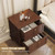 ARTPOWER Nightstands Set of 2 with 2 Drawers, Wood Bedside Tables, Brown