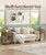 Akxomel Nightstand Set 2 with Charging Station Fluted Bedside Table Walnut