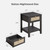 SICOTAS Rattan Nightstand Set of 2 with Storage Shelf, Boho Bedside Tables