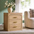 XIASLO 22" Transitional 3 Drawers Nightstand, Pale Honey Oak