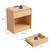 Garvee Curved Nightstand, Bedside Table with Drawers and Open Shelf