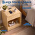 Garvee Curved Nightstand, Bedside Table with Drawers and Open Shelf