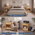 Garvee Curved Nightstand, Bedside Table with Drawers and Open Shelf
