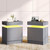 LIKIMIO Nightstand Set of 2 with Charging Station LED Light 2 Drawers Grey