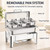 Chafing Dish Buffet Set, Food Warmer Server, 9L with Glass Lid