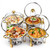 HOMLANE 5QT Round Chafing Dish 4 Pack, Food Warmer for Party with Glass Lid