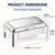 Buffet Chafing Dish, Stainless Steel Food Warmer, Glass Lid, 9L Pan