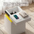 White Nightstands Set of 2 Modern Nightstand with Charging Station
