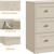RoyalCraft Nightstand Set of 2, Night Stand with 3 Drawers Storage, Modern Bedside Table, End Table for Bedroom, Hallway, Closet, Beige