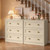 RoyalCraft Nightstand Set of 2, Night Stand with 3 Drawers Storage, Modern Bedside Table, End Table for Bedroom, Hallway, Closet, Beige