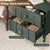 Surmorn Set of 2 Nightstands with 2 Vintage Arched Fluted Drawers, Green