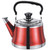 Stovetop Whistling Tea Kettle 1.5L - Durable 304 Stainless Steel, Loud Whistle, Perfect for Boiling Water, Tea, Coffee & Milk - Elegant Red Teapot for Home & Kitchen