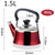 Stovetop Whistling Tea Kettle 1.5L - Durable 304 Stainless Steel, Loud Whistle, Perfect for Boiling Water, Tea, Coffee & Milk - Elegant Red Teapot for Home & Kitchen