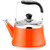 Stainless Steel Orange Whistling Tea Kettle - 2.1 Quart Stovetop Teapot with Loud Whistle, Food Grade, Perfect for Tea, Coffee & Milk - Stylish Kitchen Essential