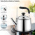1.5L Stainless Steel Whistling Tea Kettle - Durable Stovetop Teapot for Boiling Water, Coffee & Milk - Loud Whistle, Sleek Silver Finish, Ideal for Home & Kitchen Use